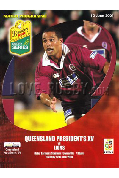 2001 Queensland Pres XV v British and Irish Lions  Rugby Programme